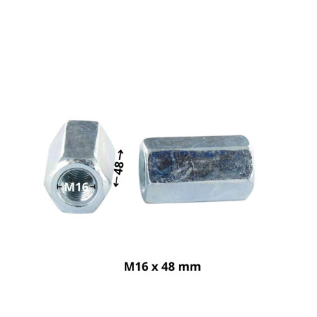 1 x Manchon Hexagonal M16X48 Surplat 24 Acier zingué