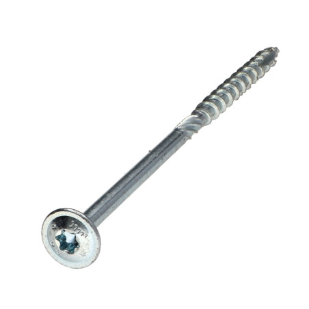 1 x Vis bois TEKOR Tête disque TORX T40 Pointe antifendage type 17 8X120 Filetage partiel Acier zingué