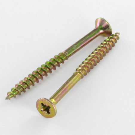1 x Vis Spax Tête fraisée Pozi N°2 4.5X35 Filetée sur 24 Filetage partiel Bichromaté