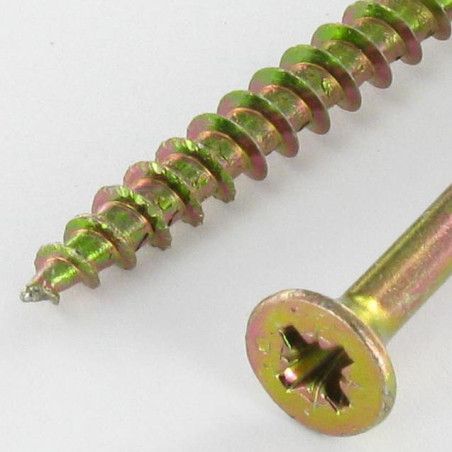 1 x Vis Spax Tête fraisée Pozi N°2 4.5X35 Filetée sur 24 Filetage partiel Bichromaté