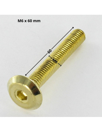 Vis métaux tête plate Clé de 4 HC4 M6X60 Acier laitonne