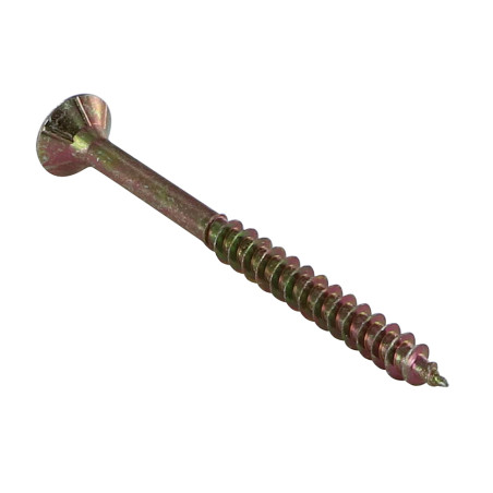1 x VBA Vis bois agglo Tête fraisée Pozi 4X25 Filetée sur 18 Cranté Bichromaté