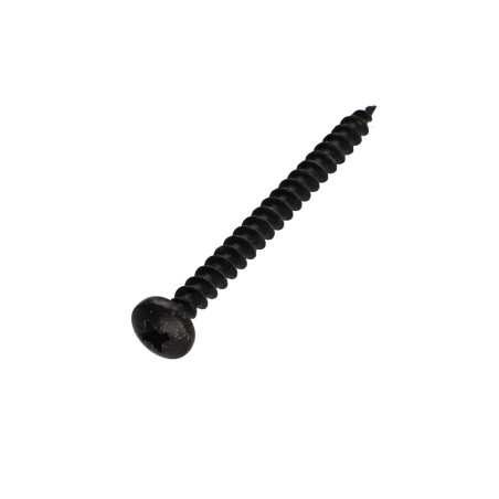 1 x VBA Vis bois agglo Tête ronde TR Pozi N°2 5X60 Acier zingué noir