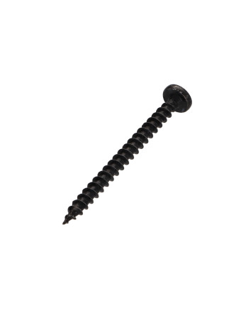 VBA Vis bois agglo Tête ronde TR Pozi N°2 5X60 Acier zingué noir
