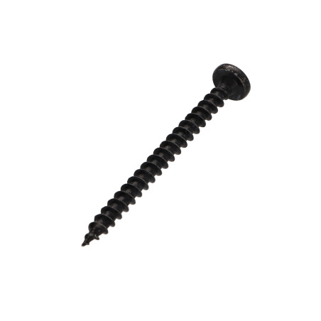 1 x VBA Vis bois agglo Tête ronde TR Pozi N°2 5X60 Acier zingué noir