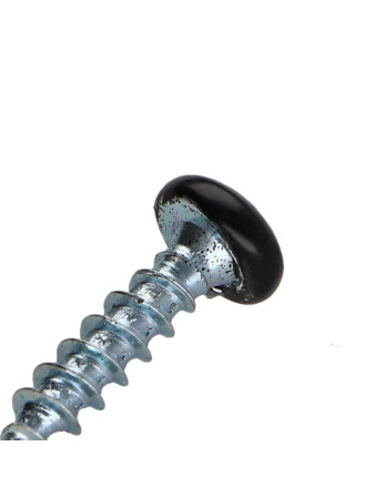 VBA Vis bois agglo Tête ronde TR Pozi N°2 3.5X15 Acier zingué Laqué noir RAL9005 noir foncé