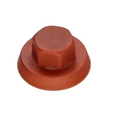 1 x Capuchon Tête hexagonale TH Polyéthylène RAL8004 brun cuivre pour vis autoperceuse ou tole de diam 4.8-5.5