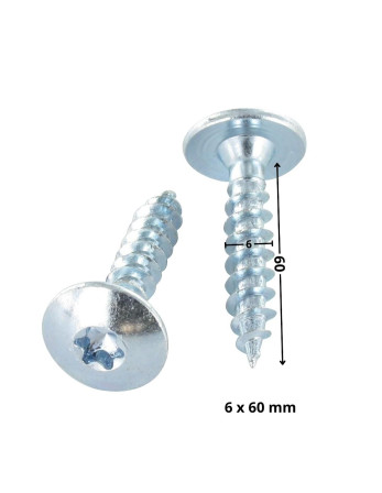 Vis Penture 6X60 Filetage partiel TORX T30 Acier zingué