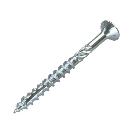 1 x Vis charpente TEKOR Tête fraisée Cranté TORX T30 6X70 Filetée sur 40 Pointe antifendage type 17 Acier zingué