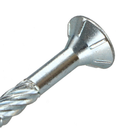 1 x Vis charpente TEKOR Tête fraisée Cranté TORX T30 6X70 Filetée sur 40 Pointe antifendage type 17 Acier zingué