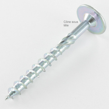 1 x VBA Vis bois agglo Tête disque TORX T40 10X100 Acier zingué