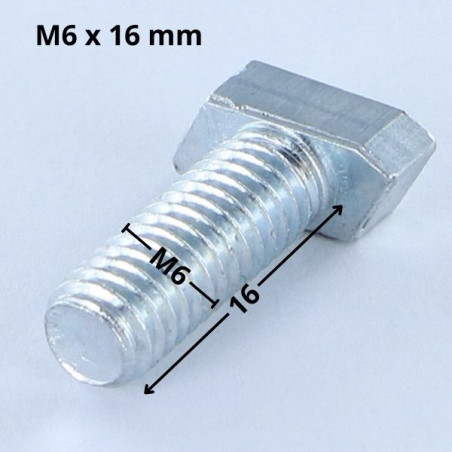 Vis métaux Tête Losange M6X16 Acier zingué 128 Heures brouillard salin sans rouille rouge