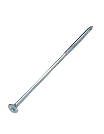 Vis bois TEKOR Tête fraisée Cranté 6X180 Filetée sur 70 TORX T30 Acier zingué Pointe antifendage type 17