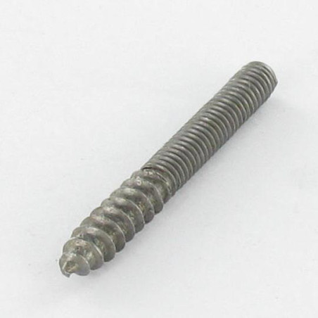 1 x Vis mixte pour pied de lit 10X50 23 Mm fileté bois 27 Mm fileté métaux Acier brut