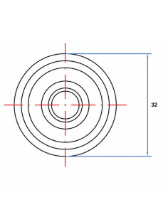 Rosace plate 32 Acier zingué 2