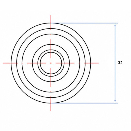 1 x Rosace plate 32 Acier zingué