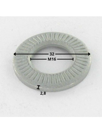 Rondelles contact M16X32X2.8 Acier zingué Série M (Moyenne)