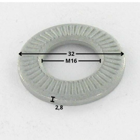 1 x Rondelles contact M16X32X2.8 Acier zingué Série M (Moyenne)