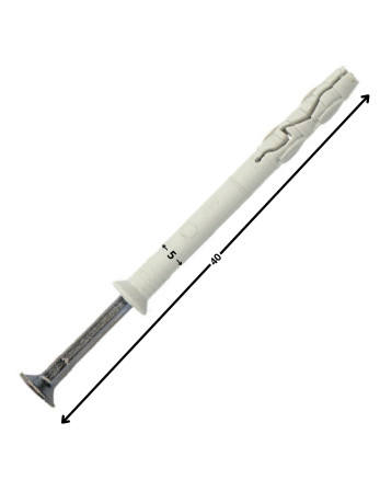 Cheville à frapper clou-vis Acier zingué 5X40