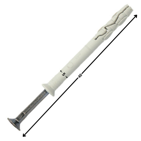 1 x Cheville à frapper clou-vis Acier zingué 5X40