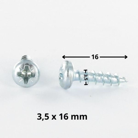 1 x VBA Vis bois agglo Tête ronde TR Pozi N°2 3.5X16 Acier zingué