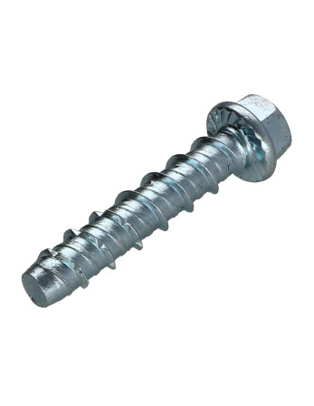 Vis béton Tête hexagonale TH Embase collerette TORX T10 6X50 Acier zingué
