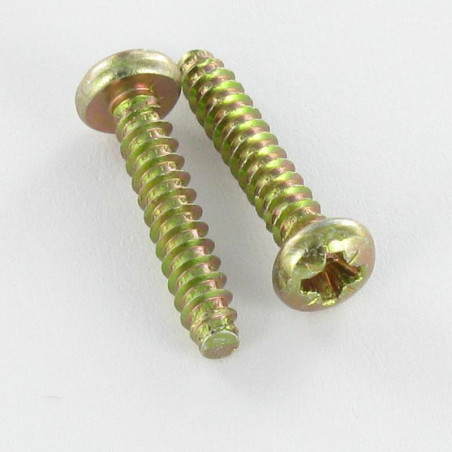 1 x Vis tôle tête cylindrique bombée large Pozi 2.9X9.5 Bichromaté Sans pointe