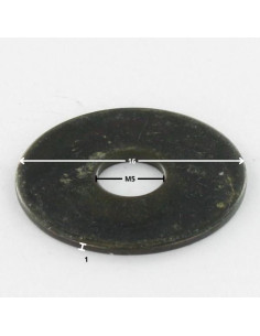 Rondelle Plate M5X16X1 L Acier zingué noir 2