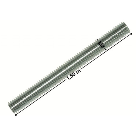 Tige filetée M8 Longueur 1.50M Acier zingué