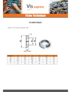 Rondelle Grower Conique M20 Acier zingué 2