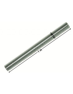 Tige filetée M14 Longueur 1 mètre Classe 4.8 Acier zingué 2