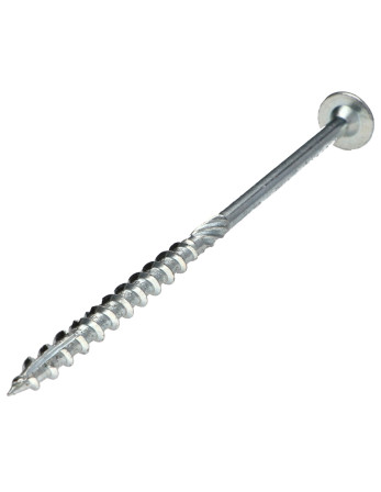 Vis bois TEKOR Tête disque TORX T30 Pointe antifendage type 17 6X130 Filetage partiel Acier zingué