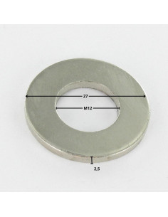 Rondelle Plate M12X27X2.5 M Acier nickelé 2