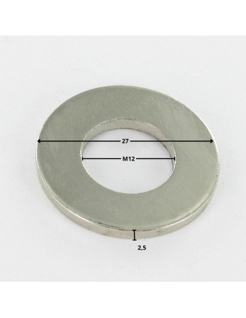 Rondelle Plate M12X27X2.5 M Acier nickelé