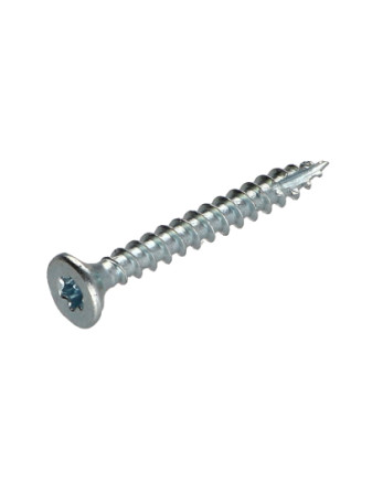 Vis bois TEKOR Tête fraisée Cranté 5X40 TORX T25 Acier zingué Filetage total Pointe antifendage type 17