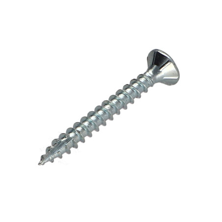 1 x Vis bois TEKOR Tête fraisée Cranté 5X40 TORX T25 Acier zingué Filetage total Pointe antifendage type 17