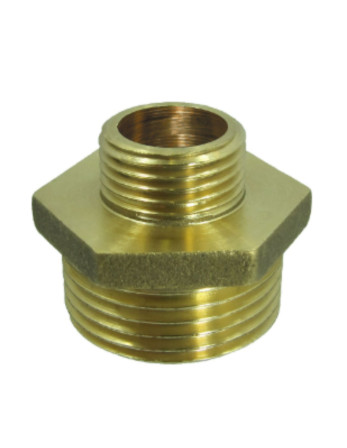 Mamelon réduit Figure 245 pour joint plat Mâle / Mâle renforcé 20x27 (3/4") X 33x42 (1"1/4) Laiton