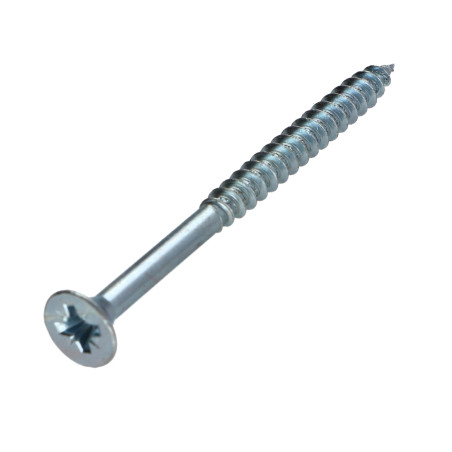 1 x VBA Vis bois agglo Tête fraisée Pozi N°3 6X80 Filetage partiel Acier zingué