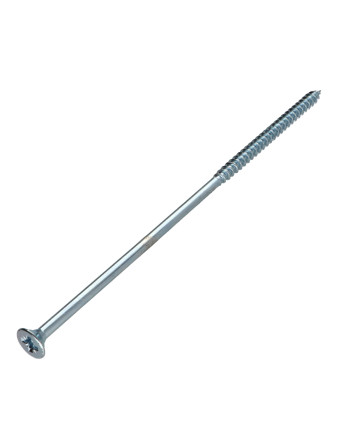 VBA Vis bois agglo Tête fraisée Pozi N°3 6X200 Filetage partiel Acier zingué