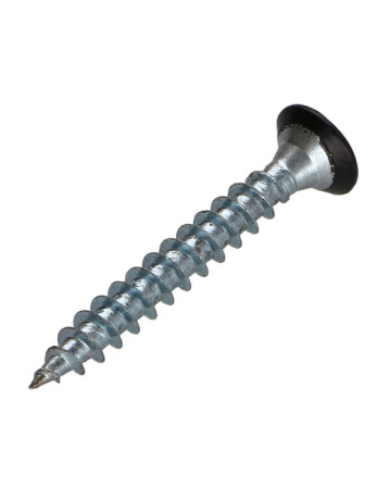 VBA Vis bois agglo Tête fraisée Pozi N°2 4.5X35 Filetage total Acier zingué RAL9004 noir de sécurite 30%BRI