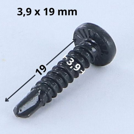 1 x Vis autoperceuse Tête cylindrique bombée TCB Phillips 3.9X19 Filet tôle Acier zingué LAQ RAL7016 gris anthracite