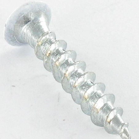 1 x Vis pvc Tête fraisée Phillips 4.2X25 Acier zingué Laqué blanc RAL9010 blanc pur