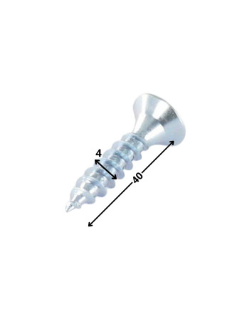 VBA Vis bois agglo Tête fraisée TORX T20 4X40 Acier zingué GLEITMO
