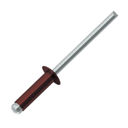 1 x Rivet aveugle Aluminium Tige acier 4.8X14 Epaisseur de serrage 7 à 9 Tête Ronde Standard RAL3009 rouge oxyde