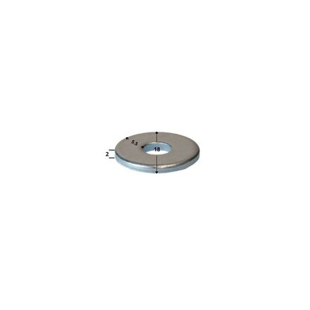 1 x Rondelle pour constructions Bois Intérieur Rond 5.5X18X2 Acier zingué