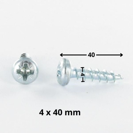1 x VBA Vis bois agglo Tête ronde TR Pozi N°2 4X40 Acier zingué