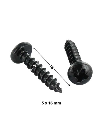 VBA Vis bois agglo Tête ronde TR Pozi N°2 5X16 Acier zingué noir