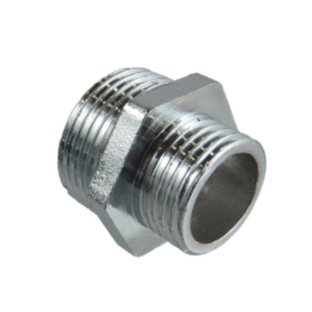 1 x Mamelon réduit figure 245 Mâle / Mâle 8x13 (1/4") X 12x17 (3/8') Laiton chrome