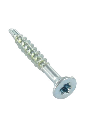 Vis Médium Tête fraisée Cranté TORX T20 4X30 Filetée sur 21 Acier zingué