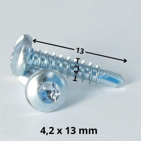 1 x Vis autoperceuse Tête cylindrique bombée TCB 4.2X13 TORX T20 Acier zingué